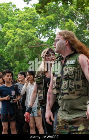 Zombie Walk Sydney Australia, 2 November 2013 : Participants dressed up in costumes and walking as the undead Stock Photo