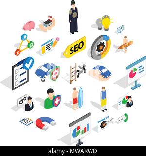 Person icons set, isometric style Stock Vector