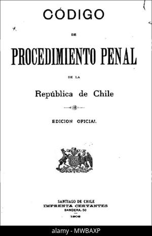 150 Código de Procedimiento Penal de la República de Chile. (1906) Stock Photo
