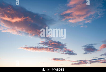Evening sky, red clouds, Iceland Stock Photo
