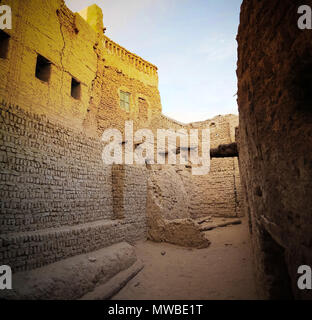 street view to Balat old town, Dakhla oasis, Egypt Stock Photo