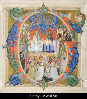 . English: Don Silvestro dei Gherarducci - Gradual from Santa Maria degli Angeli - folio 154 - The Virgin and Christ in Glory in an Initial G (Cleveland Museum of Art, 1930.105) . 14th century.   Don Silvestro dei Gherarducci  (1339–1399)    Description Italian painter and illuminator  Date of birth/death 1339 1399  Location of birth/death Florence Florence  Work period Medieval  Work location Florence  Authority control  : Q3960740 VIAF: 95822894 ISNI: 0000 0000 7105 3426 ULAN: 500022992 LCCN: nr94017599 WGA: GHERARDUCCI, Don Silvestro dei WorldCat 167 Don Silvestro dei Gherarducci - Gradual  Stock Photo