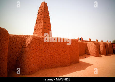 Exterior view to Grand mosque of Agadez in Niger Stock Photo