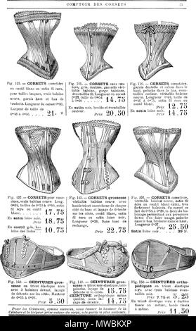 . Français : Comptoir des Corsets No. 30 Dansk: forretningsafdeling no. 30 med korsetter. circa 1890. Anonymous 252 Grands Magasins du Louvre - Paris - 35 Stock Photo