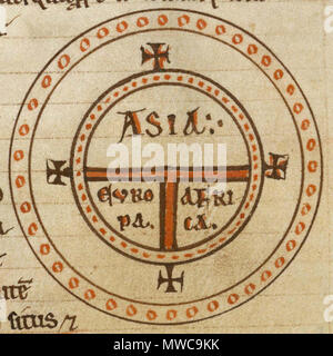 161 Diagrammatic T-O world map - 12th c Stock Photo