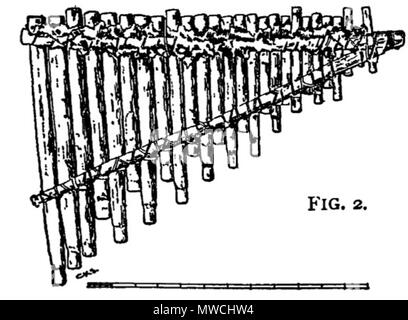 . Fig. 2 Arab Pan's-Pipes or Syrinx . 1907. Waldo Selden Pratt 604 THOM Arab Pan's-Pipes Stock Photo