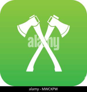 Two crossed axes icon digital green Stock Vector