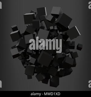 elegant black cubes in motion. 3d style vector illustration Stock ...