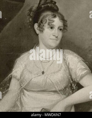 . English: Painting of Hannah Tompkins, wife of Daniel D. Tompkins. Painted by Ezra Ames, c. 1809. 1809年頃. Ezra Ames 265 Hannah Tompkins2 Stock Photo