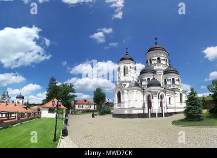 Summer panorama in Moldova. Monastery capriana and dniester. Stock Photo