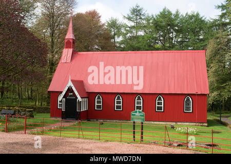 Dalwinton Barony church, a corrugated iron building, the Tin Tabernacle, Dumfries and Galloway, Scotland, Uk Stock Photo