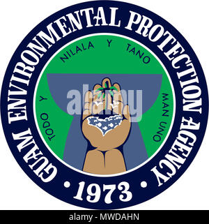GepaLogo lighter 453 Official seal of the Guam Environmental Protection Agency Stock Photo