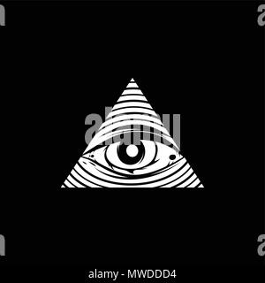 all seeing eye theme logo template vector art Stock Vector