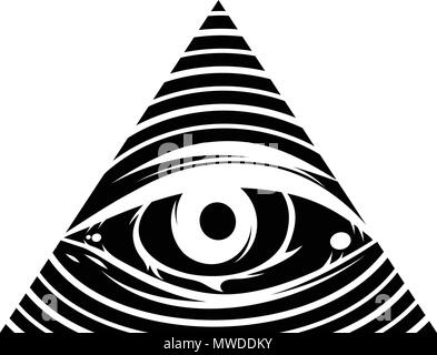 all seeing eye theme logo template vector art Stock Vector