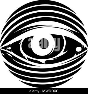 all seeing eye theme logo template vector art Stock Vector