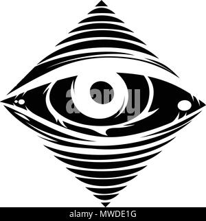 all seeing eye theme logo template vector art Stock Vector