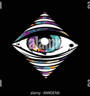 all seeing eye theme logo template vector art Stock Vector