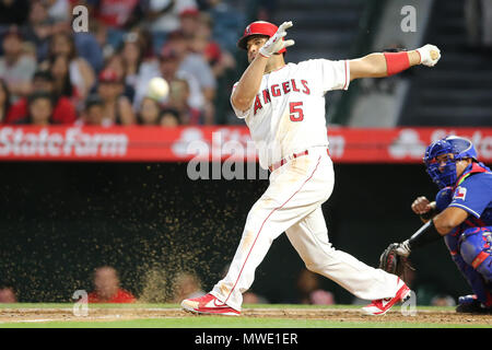 California, USA. June 1st 2018.  in the game between the Texas Rangers and Los Angeles Angels of Anaheim, Angel Stadium in Anaheim, CA, Photographer: Peter Joneleit Credit: Cal Sport Media/Alamy Live News Stock Photo