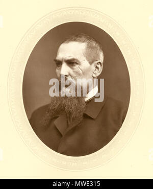 . English: Undated photograph of Burton, from Men of Mark (London, 1876). In his upper cheek the scar from a spear point driven through his face during a skirmish with Somali tribesmen in 1854. prior 1876. Men of Mark 520 Richard Francis Burton tondo Stock Photo