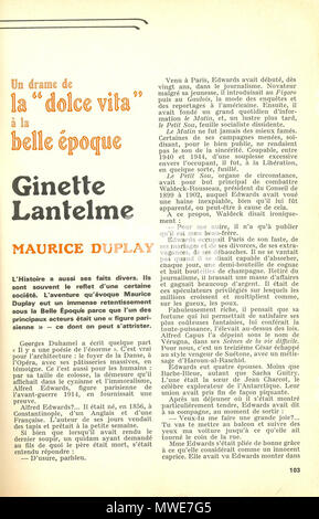 . English: circa 1900 . circa 1900. verbinia 280 Historia-295-juin-1971-page2 Stock Photo