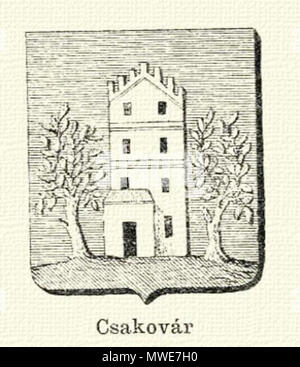 . English: old coat of arms of Ciacova, in the Banat region (Timiş County) . 19th century print of an older work. Unknown 280 Historical Ciacova CoA Stock Photo