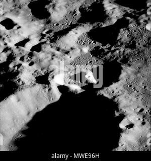 Apollo 8 Mission. Lunar Orbit Showing Texture Topography And Craters On 