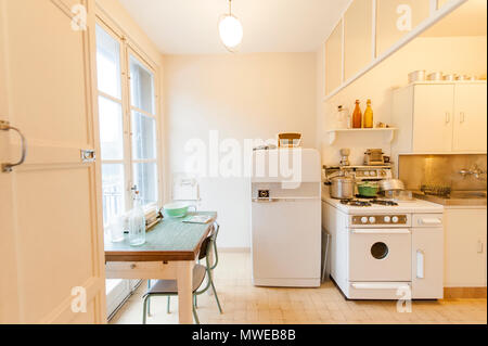 Inside the appartement témoin, a museum flat in the style of the 1950s at Le Havre, France Stock Photo
