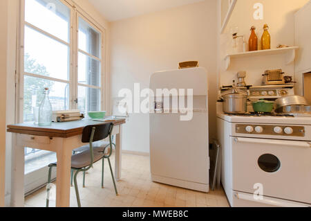 Inside the appartement témoin, a museum flat in the style of the 1950s at Le Havre, France Stock Photo