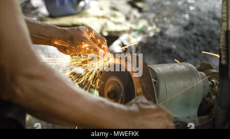 Electric knife sharpening machine in istanbul . Stock Photo by towfiqu98