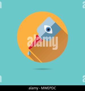 eye drops bottle flat design long shadow vector icon Stock Vector