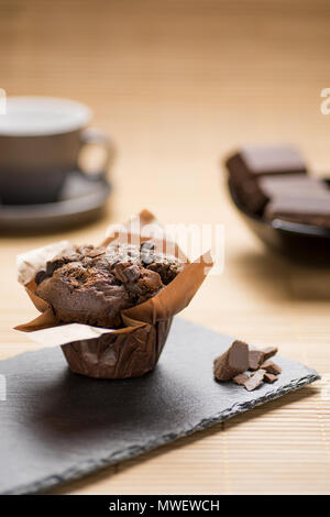 breakfast with chocolate muffins Stock Photo