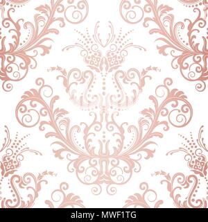 Luxury Rose gold floral wallpaper design vector Golden rose pattern design  background for wedding banner card cover and packaging design  background Vector illustration Stock Vector  Adobe Stock