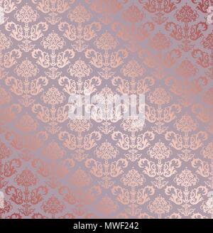 Seamless rose gold small floral elements wallpaper patter. This image is a vector illustration. Stock Vector