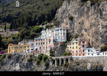 View of Amalfi. Amalfi is a charming resort town on the scenic Amalfi Coast of Italy. Stock Photo