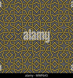 Geometric abstract pattern background. Golden and black wallpaper, vector illustration Stock Vector