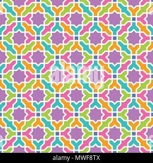 Arabesque pattern in Arabian style, Seamless vector background, Colourful Wallpaper Stock Vector