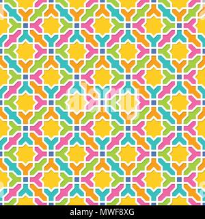 Geometric pattern in Arabian style, Seamless vector background, Colourful Wallpaper Stock Vector