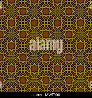 Arabesque pattern in Arabian style, Seamless vector background, Dark Wallpaper Stock Vector