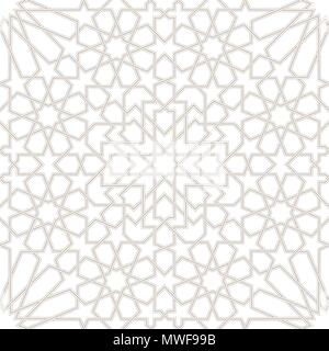 Morocco Seamless Light grey Pattern, Traditional Arabic Islamic wallpaper, Geometric heritage design, vector illustration Stock Vector