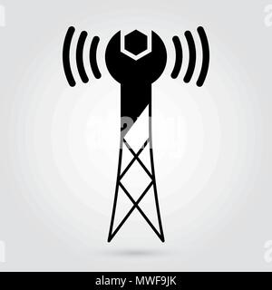 IT services logotype branding - wireless networks repairs and solutions concept Stock Vector