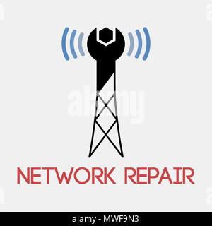 Network repair symbol design for icons and company branding Stock Vector