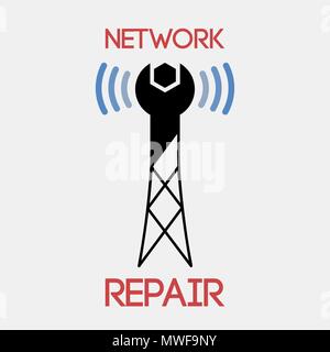 Wireless cellular network - company branding design Stock Vector