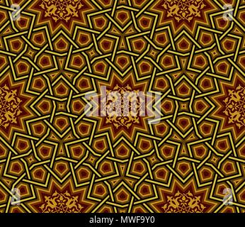 Islamic Pattern, Golden & Black Wallpaper, Vector Illustration, greeting & invitation background Stock Vector
