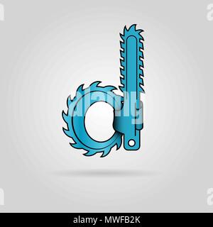 Chainsaw logotype design - lowercase letter d Stock Vector