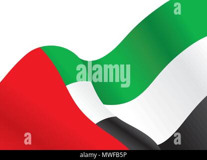 UAE waving flag background, Vector Illustration Stock Vector