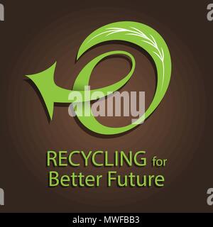 Stylized logo for green energy, environment, and recycling Stock Vector