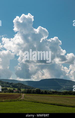 German countryside with forests, fields and meadows Stock Photo