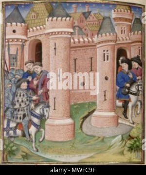 . Français : Entrée de Jean de Montfort à Limoges . 15th century. Anonymous 309 JanMontfort2 Stock Photo