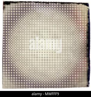Aged paper halftone abstract dotted background and texture with borders. Stock Photo