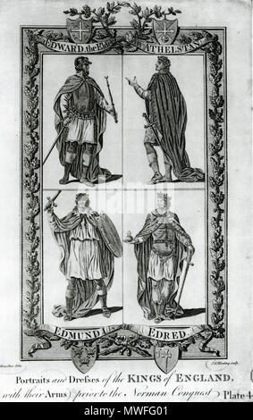 .    This image is a JPEG version of the original PNG image at File: Kings Edward the Elder, Athelstan, Edumund and Edred.png. Generally, this JPEG version should be used when displaying the file from Commons, in order to reduce the file size of thumbnail images. However, any edits to the image should be based on the original PNG version in order to prevent generation loss, and both versions should be updated. Do not make edits based on this version. Admins: Although this file is a scaled-down duplicate, it should not be deleted! See here for more information.  Eighteenth-century engraving of  Stock Photo